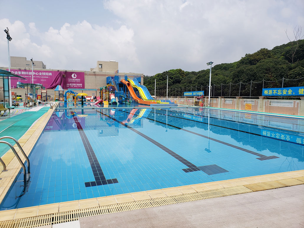 新健力清溪分館體育中心2020年水上樂園園區升級改造工程由廣州昊至泉集團承接,目前正加大施工力度！